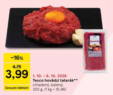 Tesco hovädzí tatarák