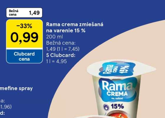 Rama crema zmiešaná na varenie 15 %