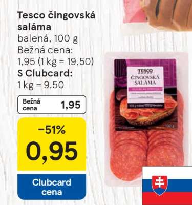Tesco čingovská saláma
