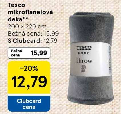 Tesco mikroflanelová deka