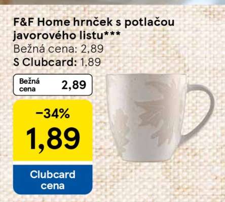 F&F Home hrnček s potlačou javorového listu***