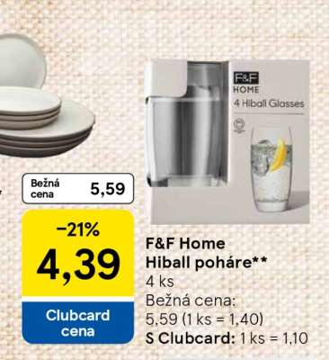 F&F Home Hiball poháre