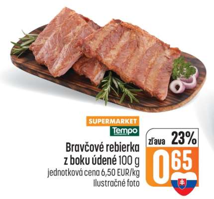 Bravčové rebierka z boku údené 100 g