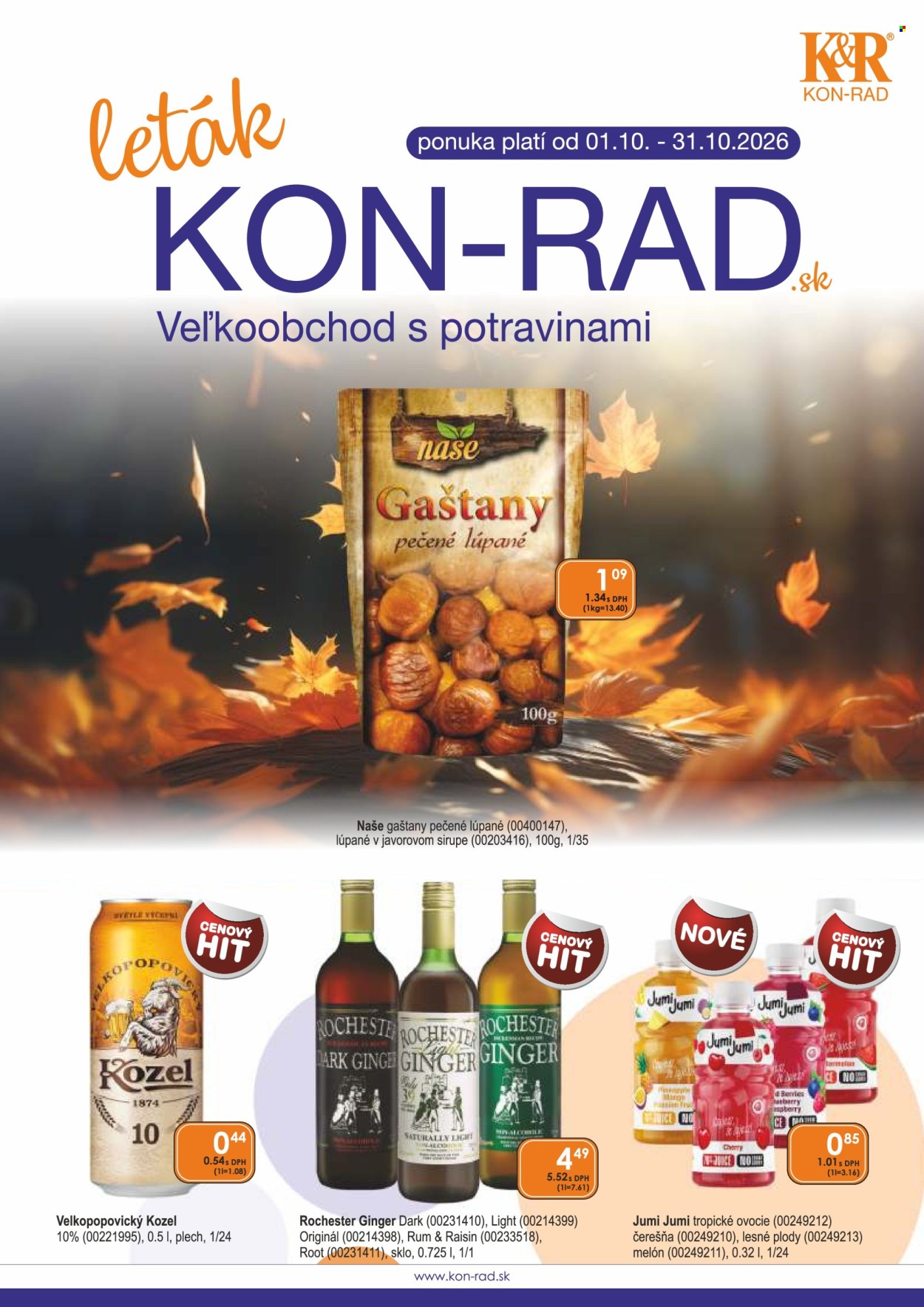 Leták KON-RAD - 1.10.2026 - 31.10.2026. Strana 1