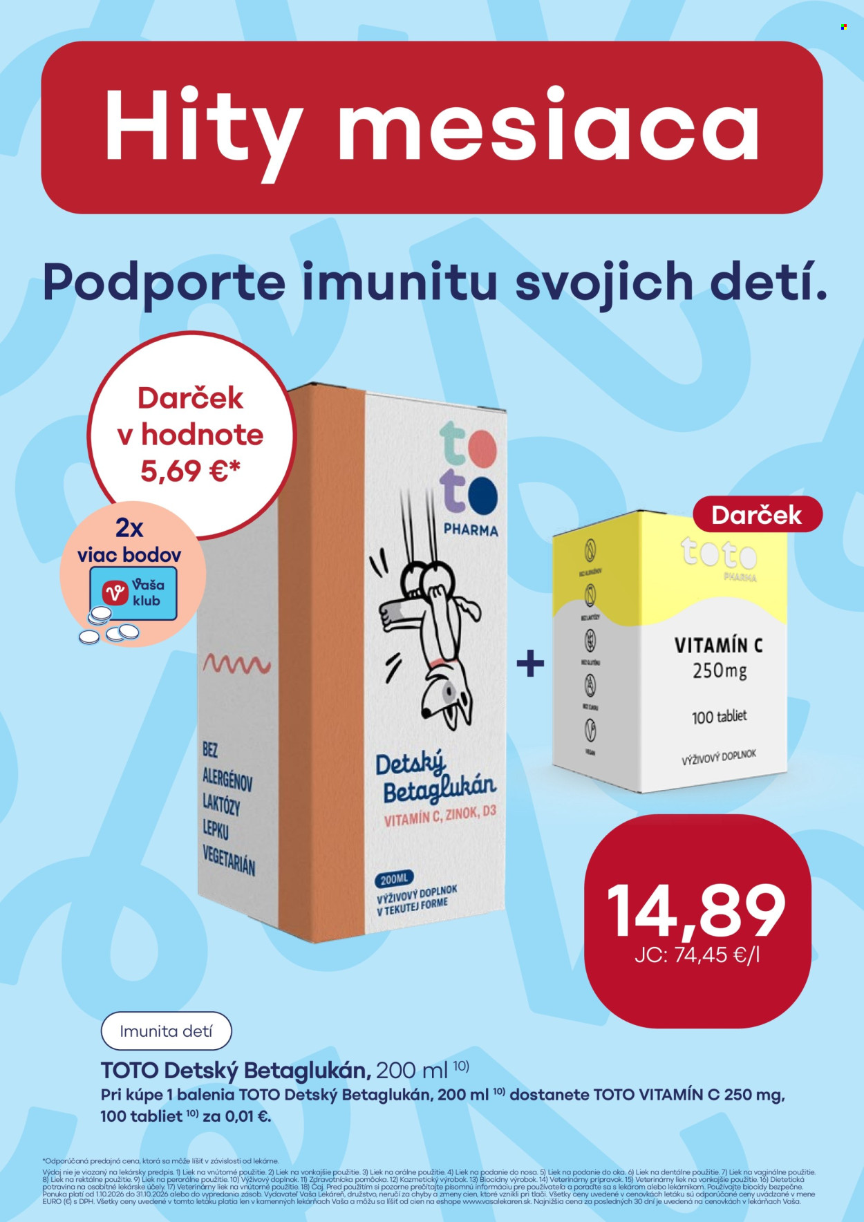 Leták Vaša lekáreň - 1.10.2026 - 31.10.2026. Strana 22
