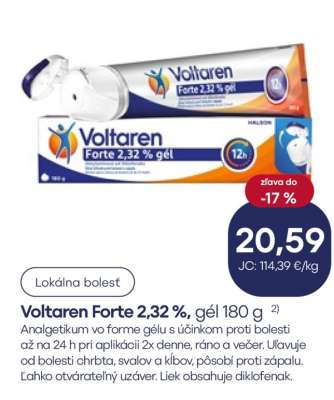 Voltaren Forte 2,32 %, gél 180 g