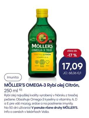 MÖLLER'S OMEGA-3 Rybí olej Citrón