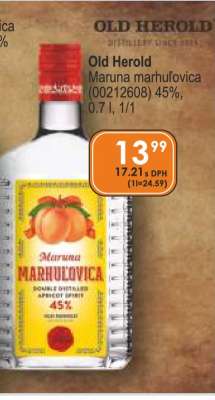 Old Herold Maruna marhuľovica (00212608) 45%, 0.7 l, 1/1