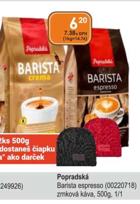 Popradská Barista espresso (00220718) zrnková káva, 500g, 1/1