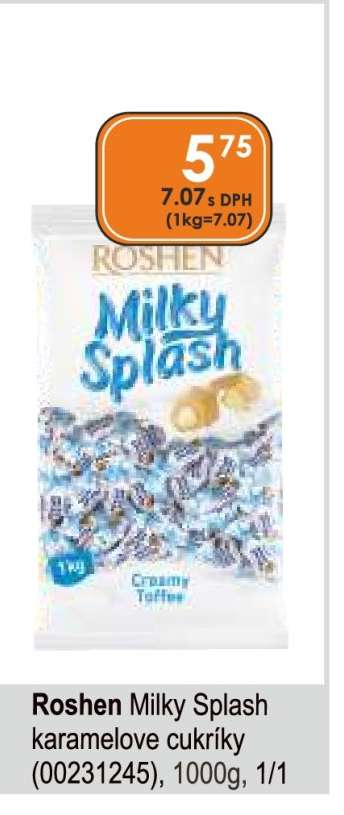 Roshen Milky Splash karamelove cukríky