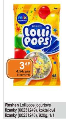 Roshen Lollipops jogurtové lízanky (00231249), kokteilové lízanky (00231248), 920g, 1/1