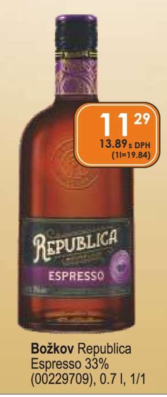 Božkov Republica Espresso 33% (00229709), 0.7 l, 1/1