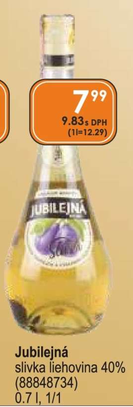 Jubilejná slivka liehovina 40% (88848734)