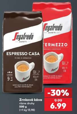 Zrnková káva rôzne druhy 500 g