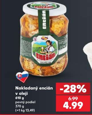 Nakladaný encián v oleji