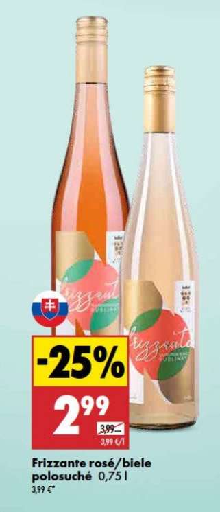 Frizzante rosé/biele polosuché 0,75l