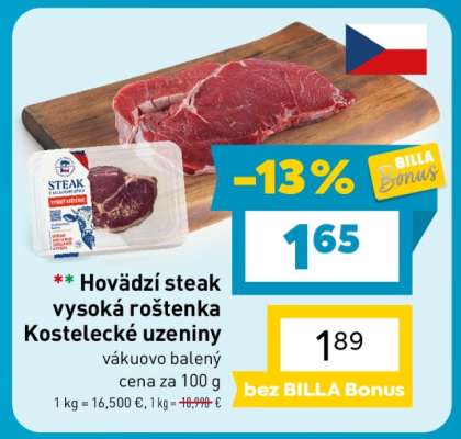 Hovězdí steak – vysoká roštěnka Kostelecké uzeniny
