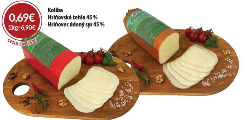 Koliba Hriňovská tehla 45 % Hriňovec údený syr 45 %