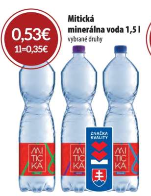 Mitická minerálna voda 1,5 l