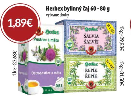Herbex bylinný čaj 60 - 80 g