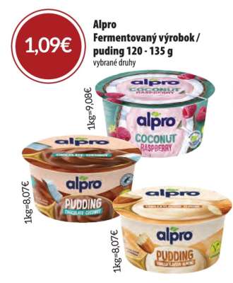 Alpro Fermentovaný výrobok / puding 120 - 135 g