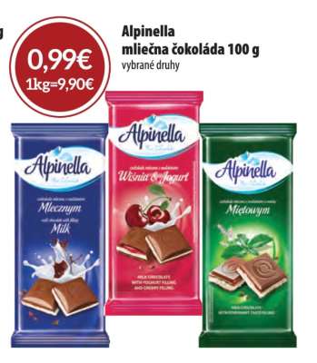 Alpinella mliečna čokoláda 100 g