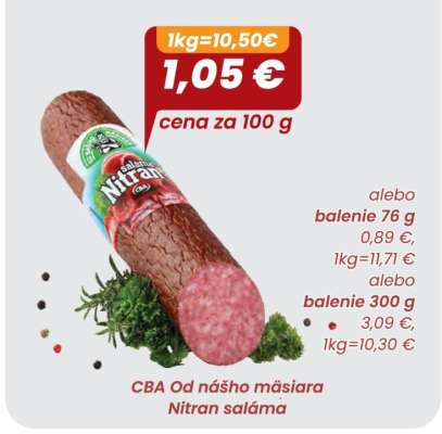 CBA Od nášho mäsiara Nitran saláma