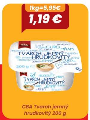 CBA Tvaroh jemný hrudkovitý 200 g