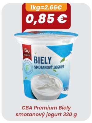 CBA Premium Biely smotanový jogurt 320 g