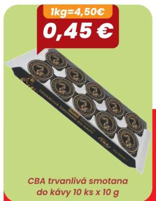 CBA trvanlivá smotana do kávy 10 ks x 10 g