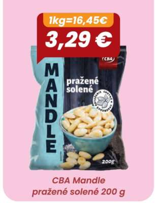 CBA mandle pražené solené 200 g