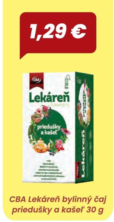 CBA Lekáreň bylinný čaj priedušky a kašeľ 30 g