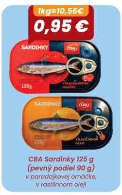 CBA Sardinky 125 g (pevný podiel 90 g)