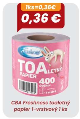 CBA Freshness toaletný papier 1-vrstvový 1 ks