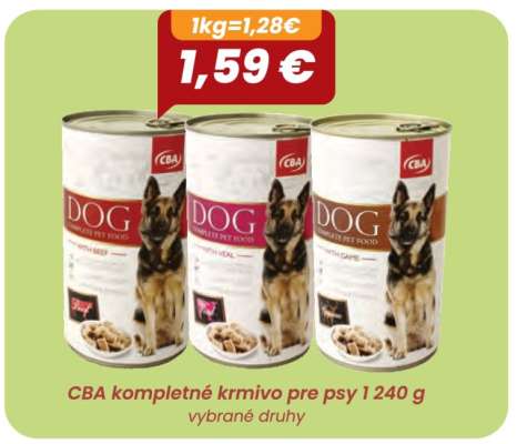 CBA kompletné krmivo pre psy 1 240 g