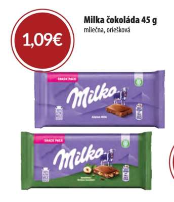 Milka čokoláda 45 g