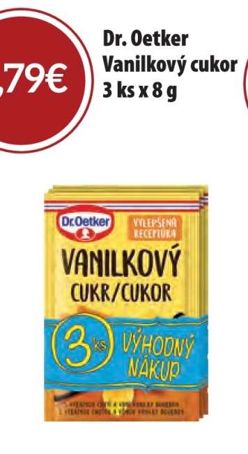 Dr. Oetker Vanilkový cukor 3 ks x 8 g