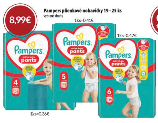 Pampers plienkové nohavičky 19 - 25 ks