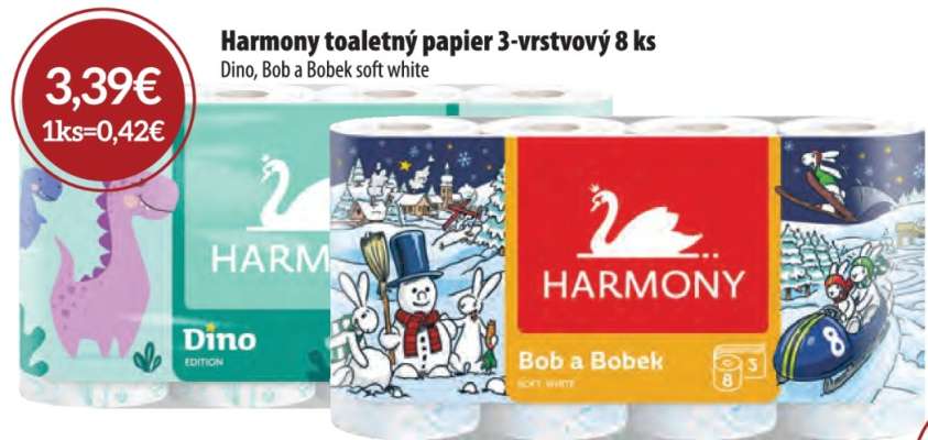 Harmony toaletný papier 3-vrstvový 8 ks