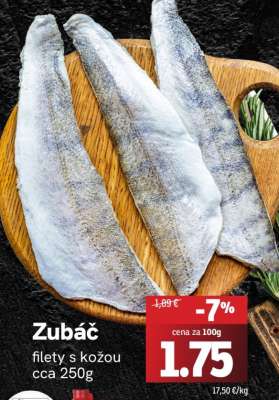 Zubáč filety s kůží cca 250g
