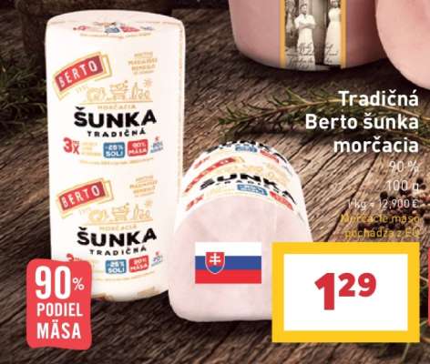 Tradičná Berto šunka morčacia