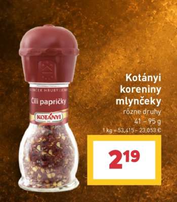 Kotányi koreniny mlynčeky