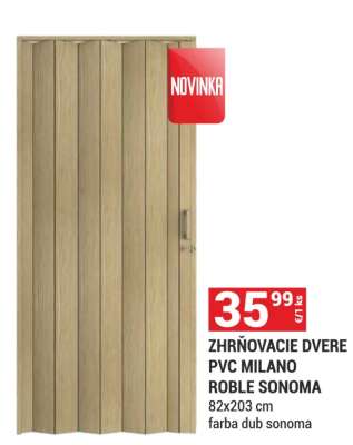 ZHRŇOVACIE DVERE PVC MILANO ROBLE SONOMA