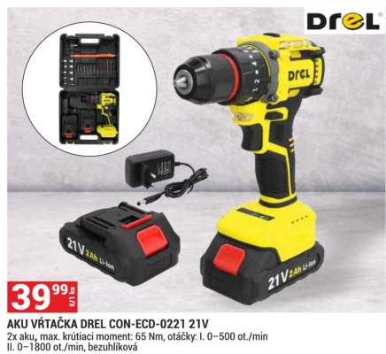 AKU VRTAČKA DREL CON-ECD-0221 21V