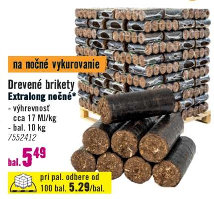 Drevené brikety Extralong nočné