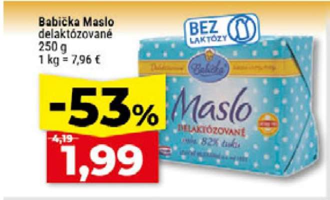 Babička maslo delaktózované