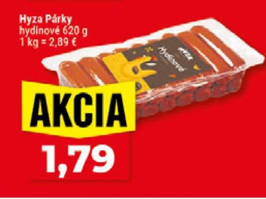 Hyza Párky hydinové 620 g