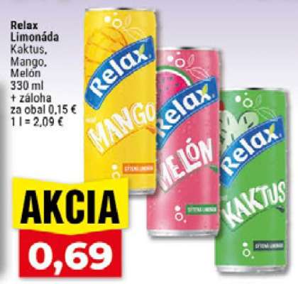Relax Limonáda Kaktus, Mango, Melón