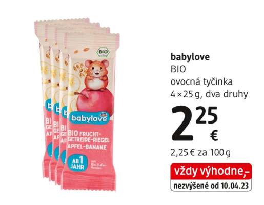 babylove BIO ovocná tyčinka