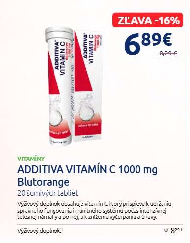 ADDITIVA VITAMÍN C 1000 mg Blutorange